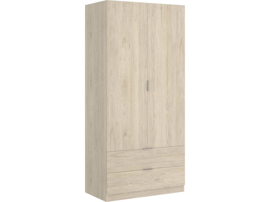 Armario 2 Puertas y 2 Cajones DKIT Essen (Natural - 184x81x52 cm)