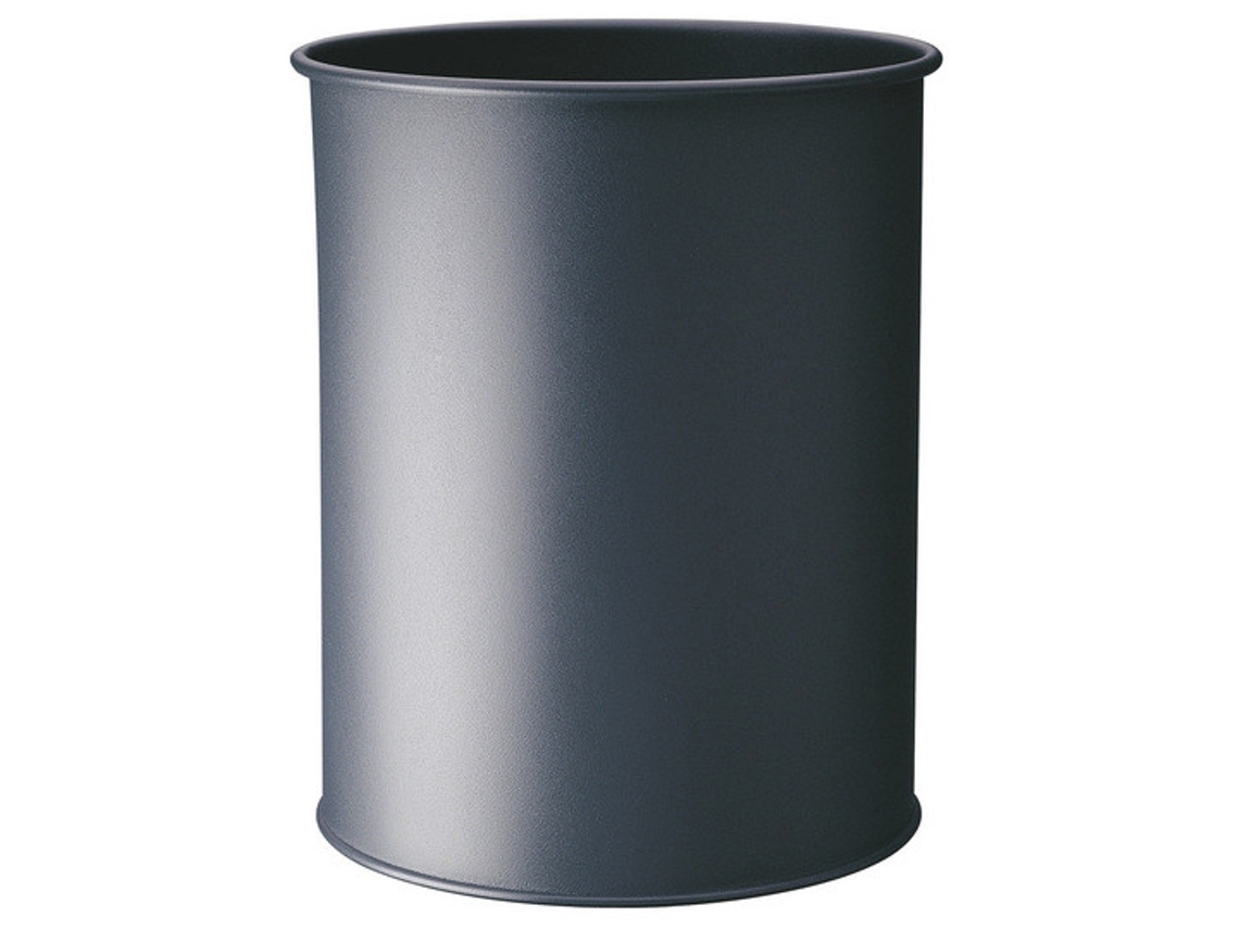 DURABLE Waste Basket Metal Round 15 Plata