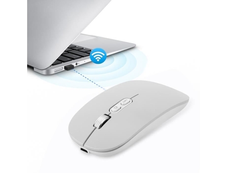 HURRISE Ratón con Cable Ergonómico Óptico Computadora Silencio Recargable Ratón con Cable para Computadora Plata