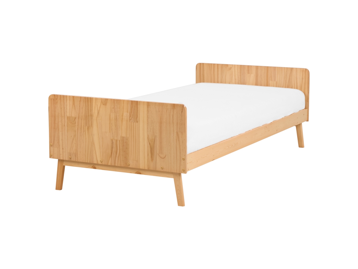 Cama con somier BELIANI Bonnac de Madera de pino Madera clara 95x210x60