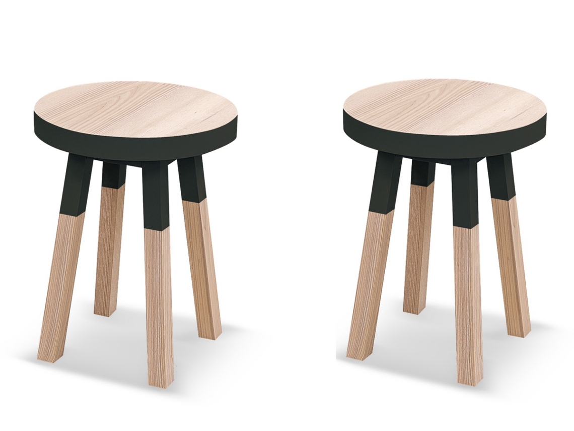 Banco MON PETIT MEUBLE FRANÇAIS de Madeira Maciça Assento 35 cm (2 unidades)