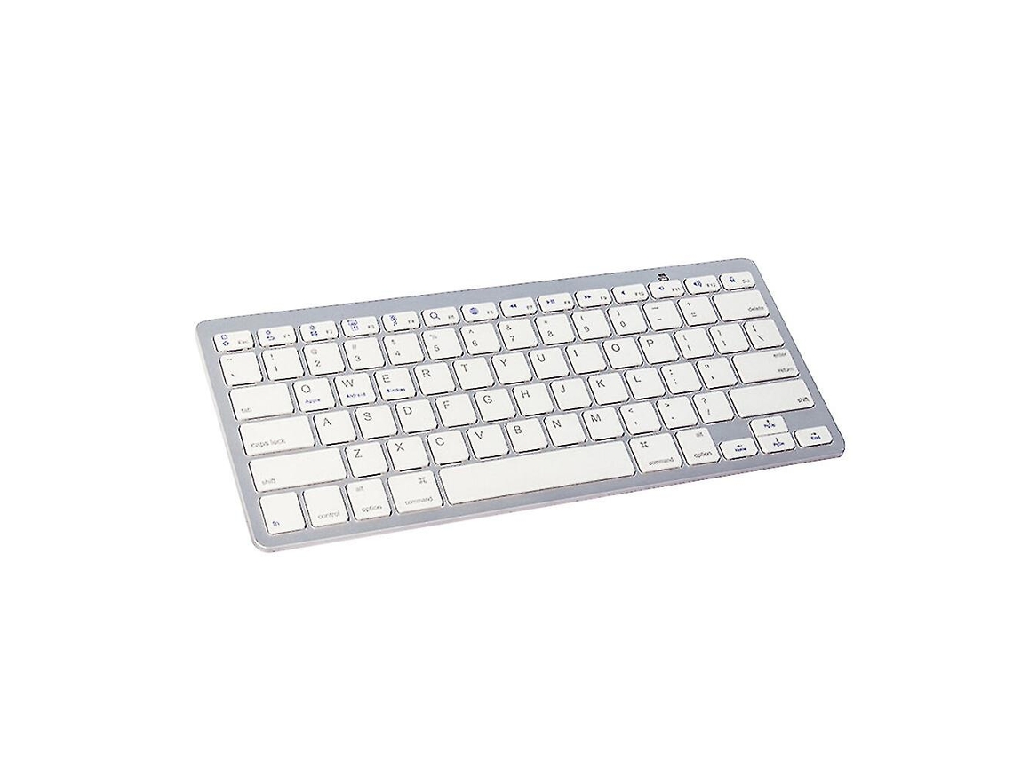 Miniteclado inalámbrico ultrafino, práctico y compatible con celulares, tabletas y computadoras. Everley891 (blanco, sin batería).