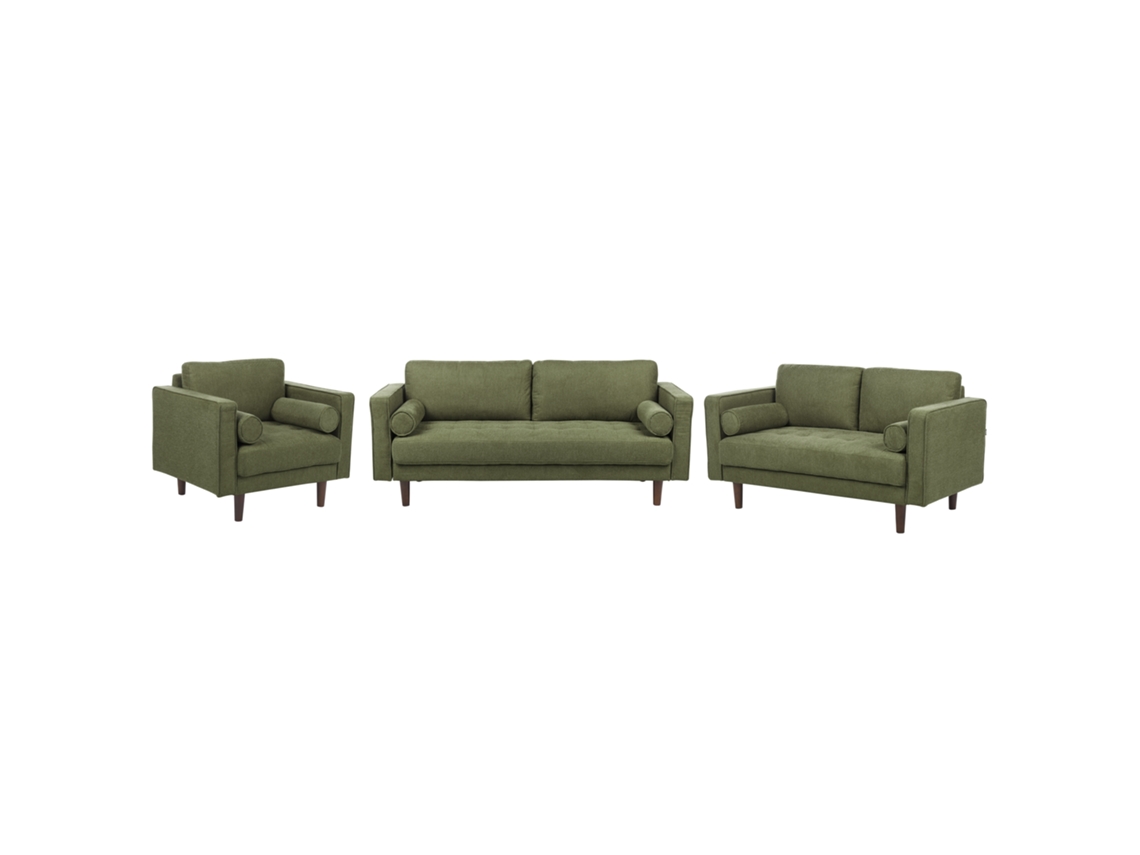 BELIANI Conjunto de Salón Retro Nurmo en Poliéster Verde 177X74X78