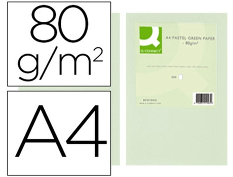 Papel Color Q Connect Din A4 80 Gr Verde Pack De 500 Hojas