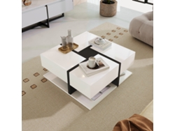 Mesa Centro Alto Brillo 4 Cajones 78x78x36 Almacenamiento Diseño Moderno Salón