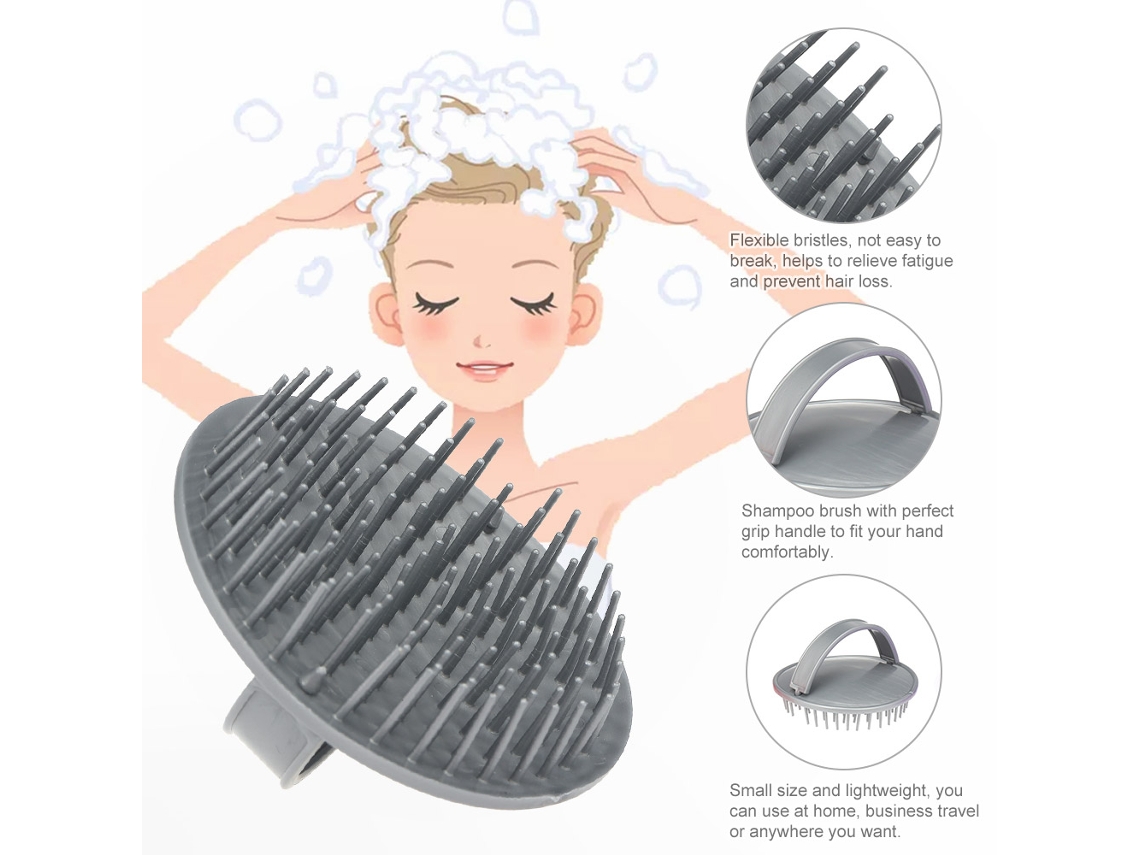 Pincel De Champú De Masaje Capilar Anti Caspa Antideslizante Herramienta De Limpieza En La Ducha Para Cabello Y Cuerpo