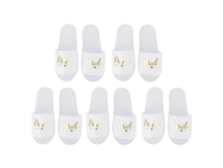 5 Pares De Chanclas Desechables Con Estampado De Letras Para Accesorios De Filmación De Bodas En Hoteles Y Fiestas De Novias