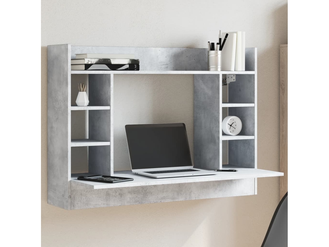 Escritorio | Mesa | Escritorio de pared en madera de color gris cemento