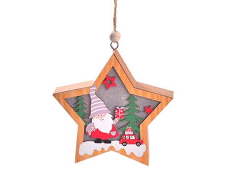 Adorno de Navidad Luz colgante de madera de Navidad, para decoraciones de árboles de Navidad, estilo 4