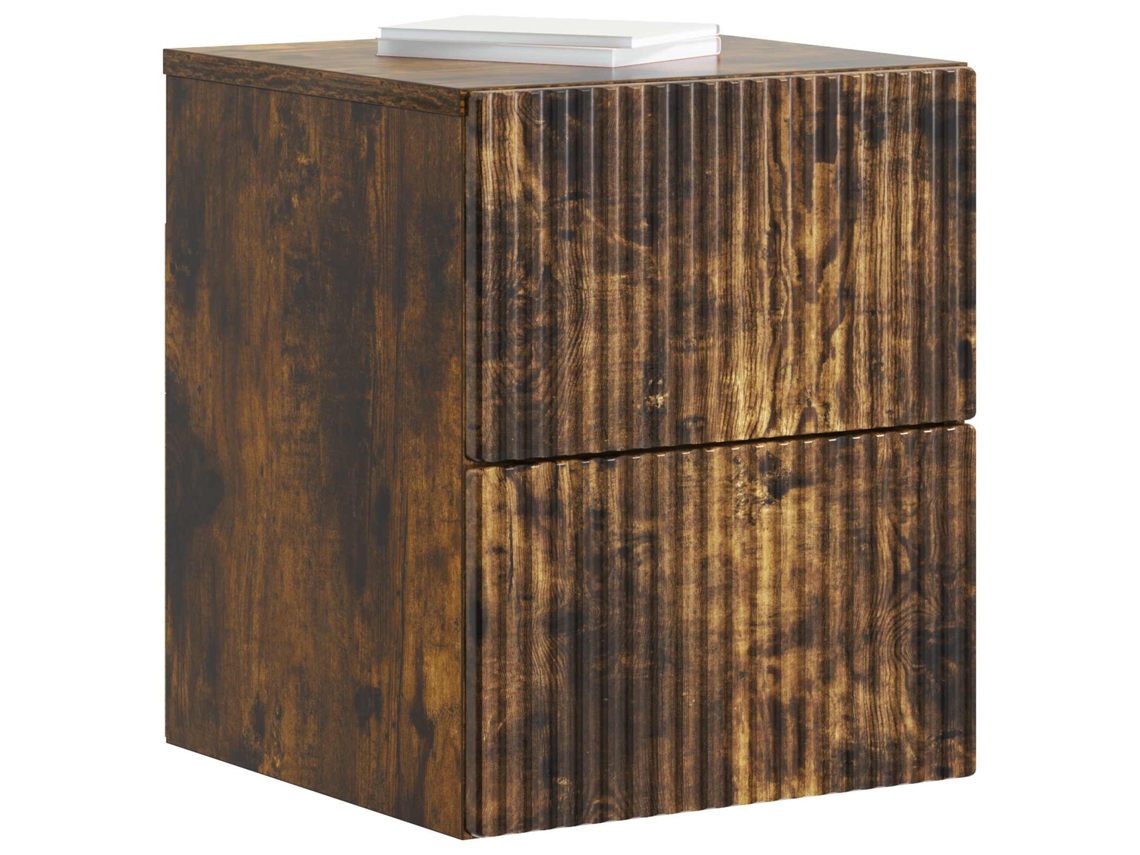 Maison Exclusive - Mesita De Noche De Pared 2 Pcs Roble Ahumado 33 X 34,5 X 40 Cm
