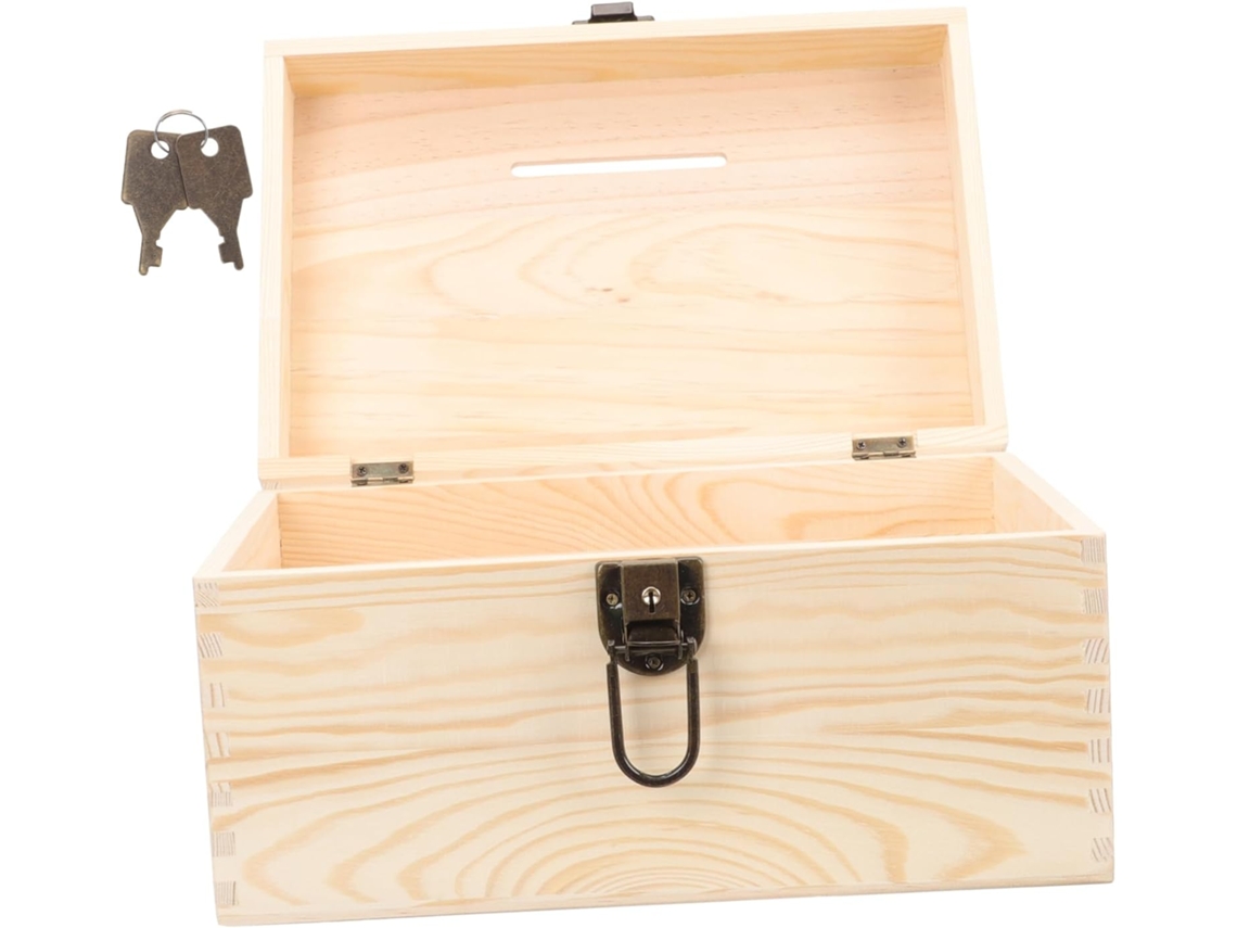 Caja De Donaciones De Madera Con Cerradura, Caja De Sugerencias Portátil Y Segura Para Recolección Y Almacenamiento.