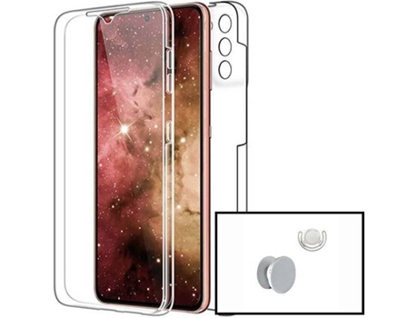 Carcasa + GripHolder + Soporte Samsung Galaxy A52 PHONECARE 360° Impact Protection Transparente, Blanco