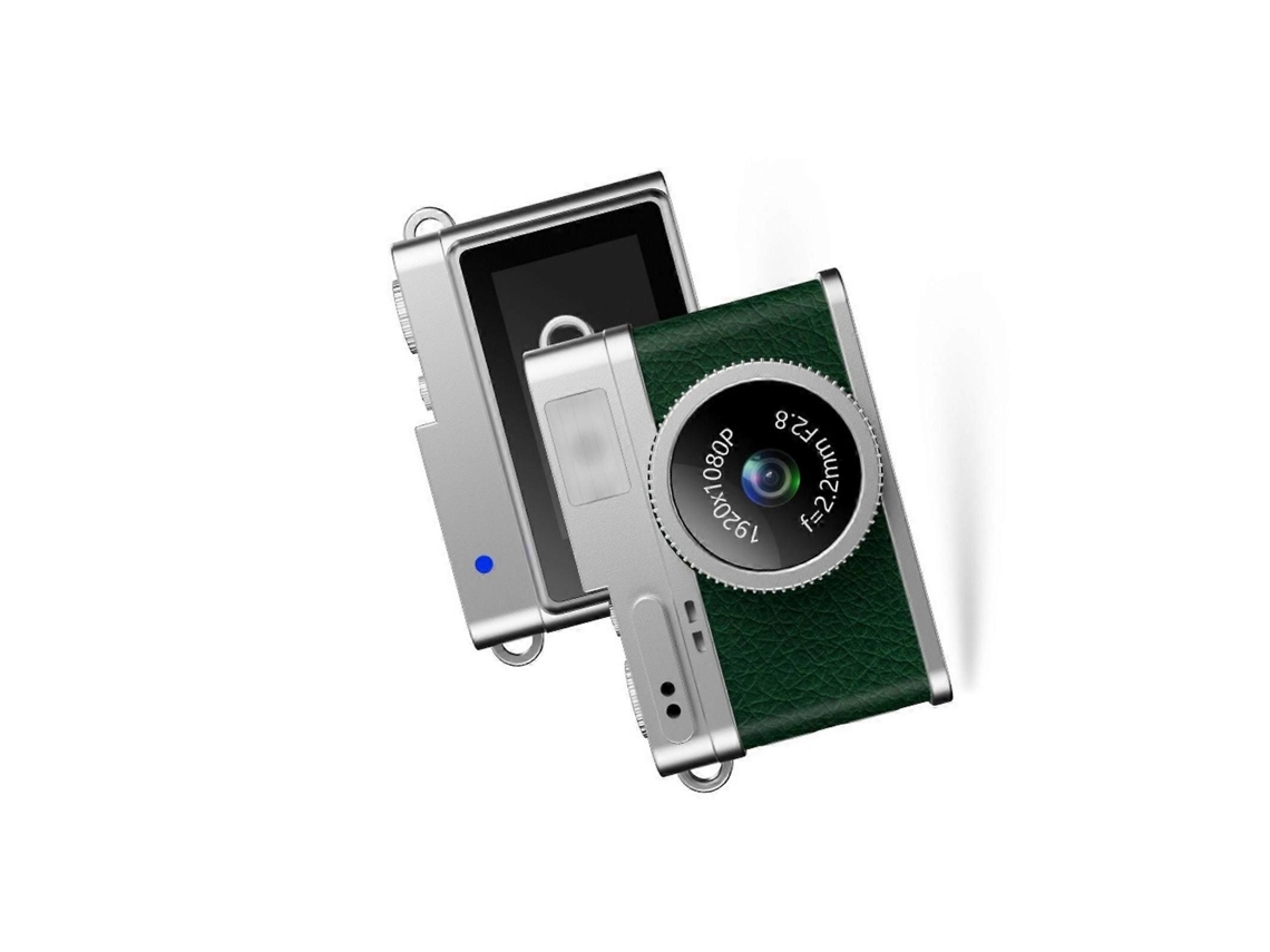 Mini cámara llavero 1080p Mini cámara digital retro Pequeña y portátil grabadora de vídeo de bolsillo para viajes y estudios Blanca ELECTVAULT1