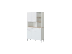 Alacena de cocina 5 puertas Blanco Artik (Blanco Mate) - Roble Canadian 108 x 186 x 40 cm