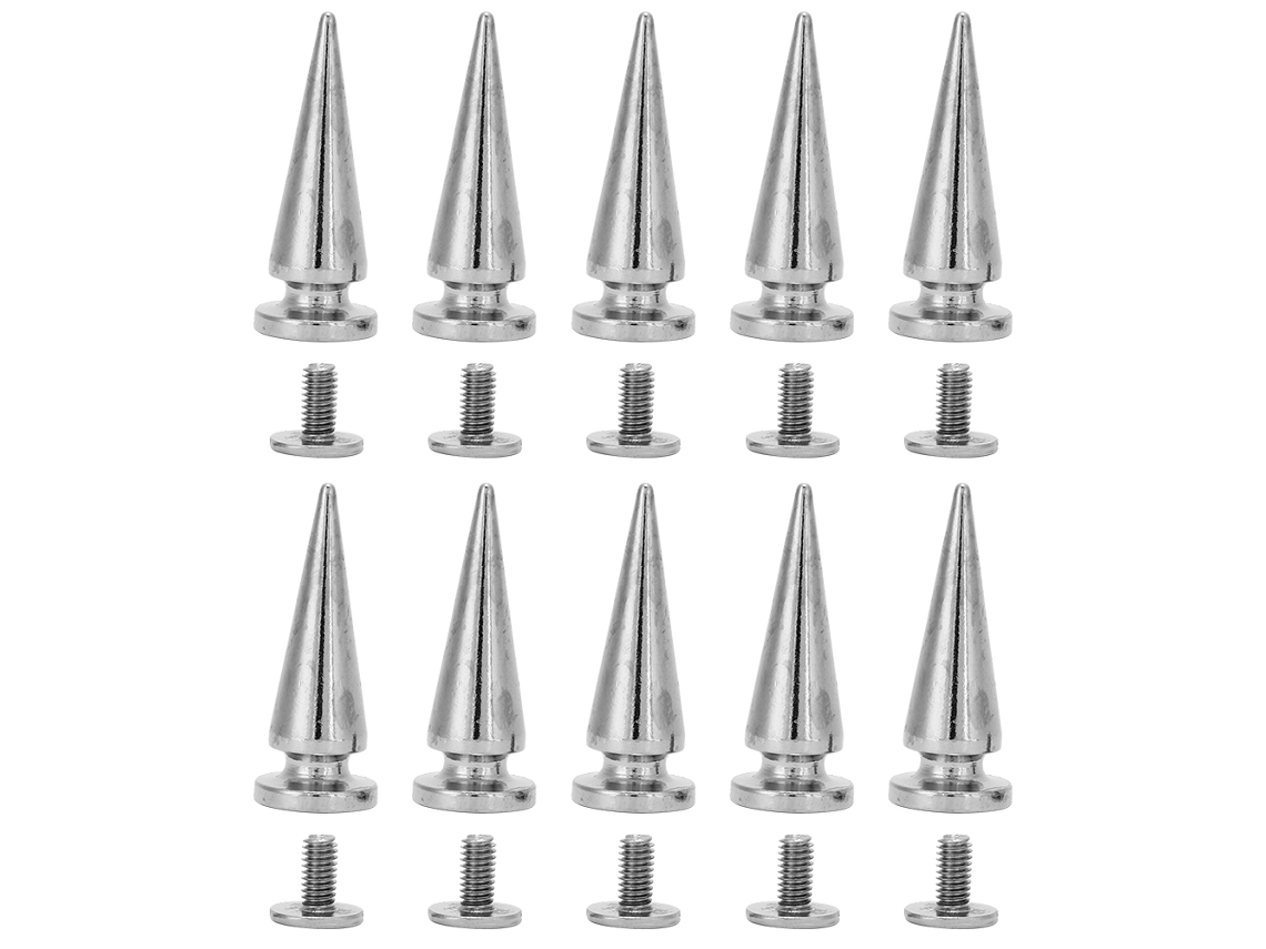10 Juegos De Remaches De Cobre Con Tornillo De 10*26 Mm Para Manualidades De Bolsos, Zapatos Y Cuero (plateado)