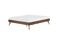 Cama con somier BELIANI Berric de MDF Madera oscura 167x202x38