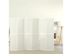 Biombo Plegable Con 6 Paneles Estilo Japonés Blanco 240x170 Cm