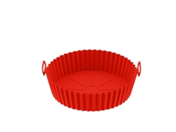 Assadeira de Silicone para Air Fryer Diâmetro Inferior de 24 Cm Vermelha GERTIZ