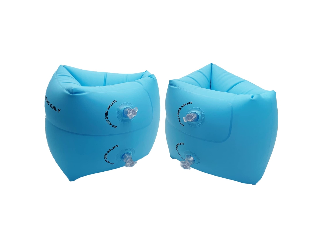 Un Par De Flotadores De Brazo Inflables Familiares, Color Azul. Aptos Para Niños De 6 A 12 Años Y Adultos De 30 A 150 Libras.