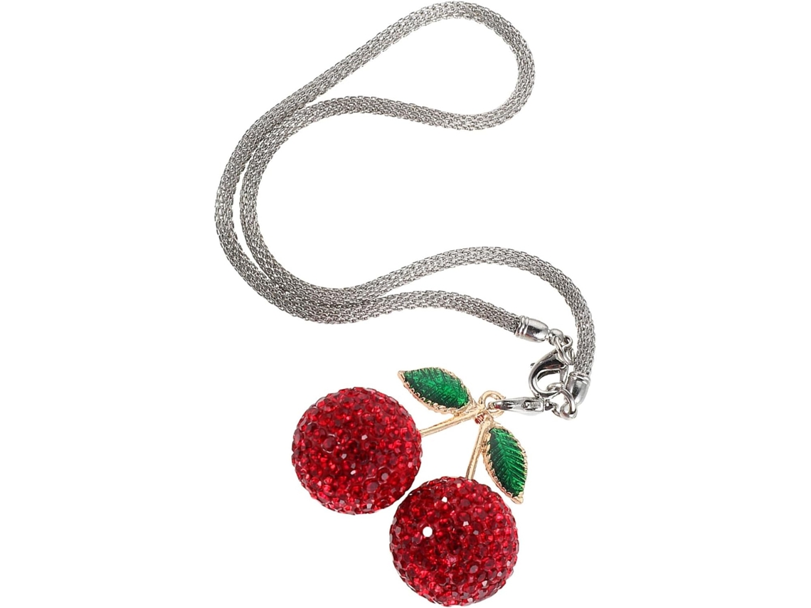 Juego 2 Colgantes Cereza Diamantes Imitación Espejo Retrovisor Coche Decoración Interior Versátil Accesorio