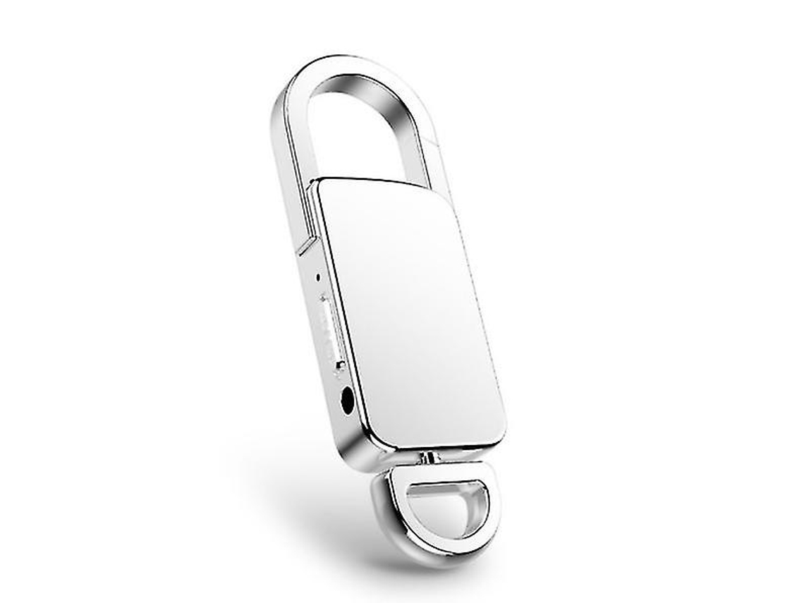 Grabadora digital portátil recargable por USB con llavero y reproductor MP3 de 8 GB Yizhood (plateada)
