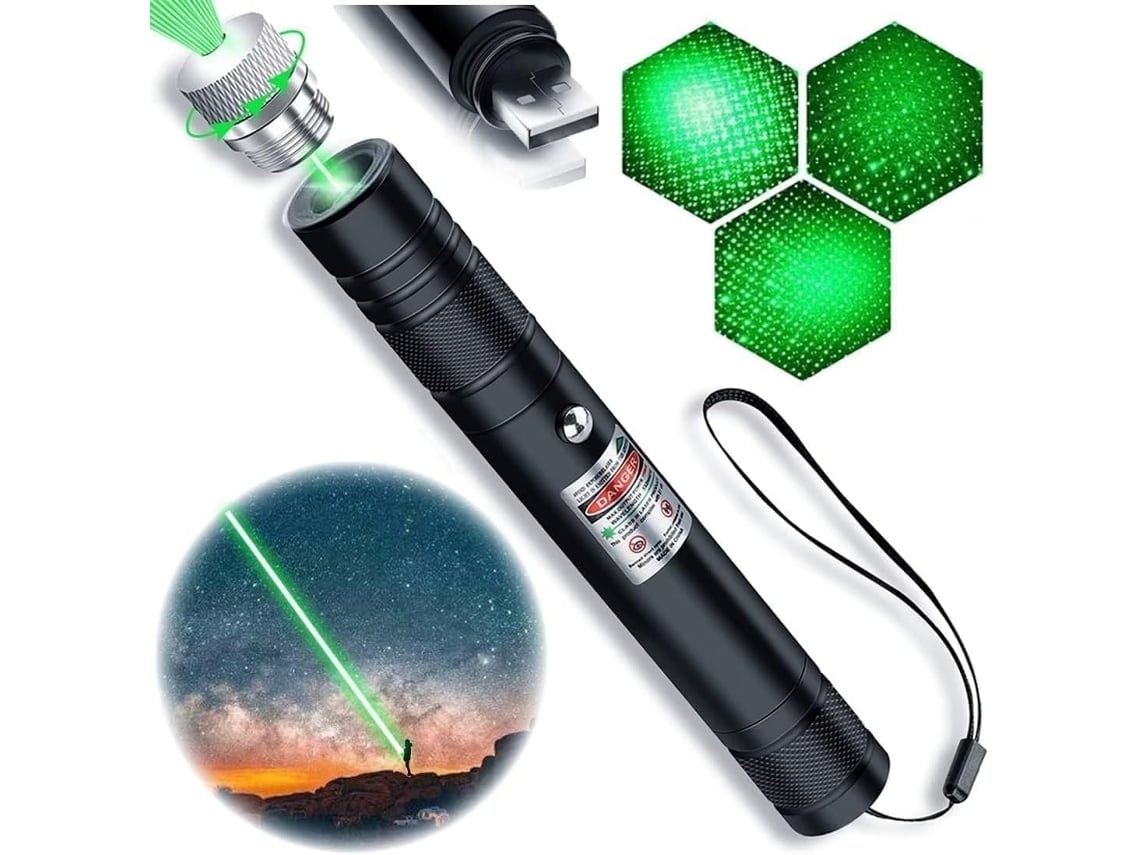 Usb | Hogar - Linterna Táctica Con Puntero Láser Incorporado, Recargable Por Usb, Led Verde, Iluminación De Largo Alcance, Excelente Durabil