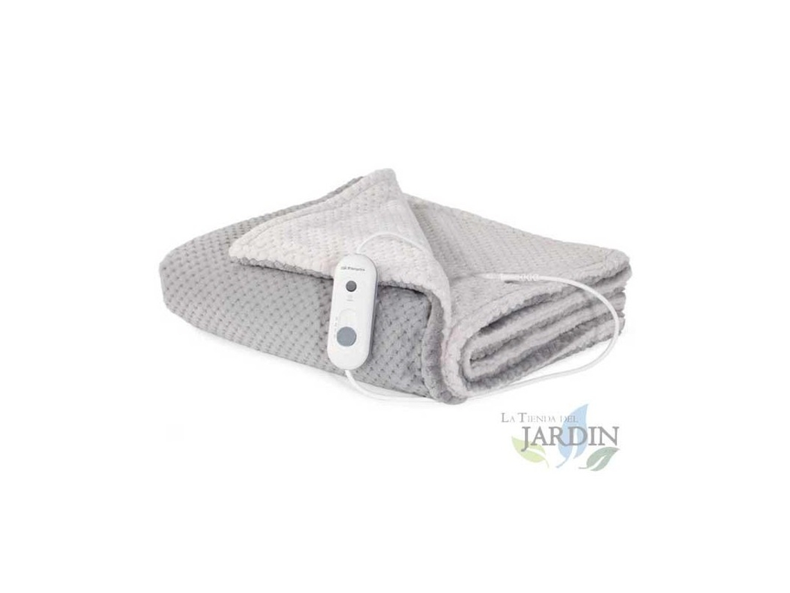 Manta Eléctrica ORBEGOZO Bi-Color Gris Y Blanca Medidas 200 X 170 Cm Potencia 120 W Mando Electrónico Extraíble ORBEGOZO