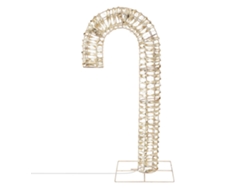 Bastón de caramelo dorado con 400 LED, decoración navideña para interior y exterior, 75 cm