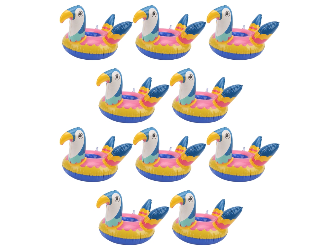 10 Unidades De Lindos Portavasos Inflables Con Forma De Pájaro Para Fiestas En La Piscina, Decorativos Y Flotantes.