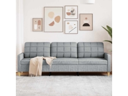Sofá De 3 Plazas | Sofá De Salón | Sofá De Descanso De Tela Gris Claro 210 Cm