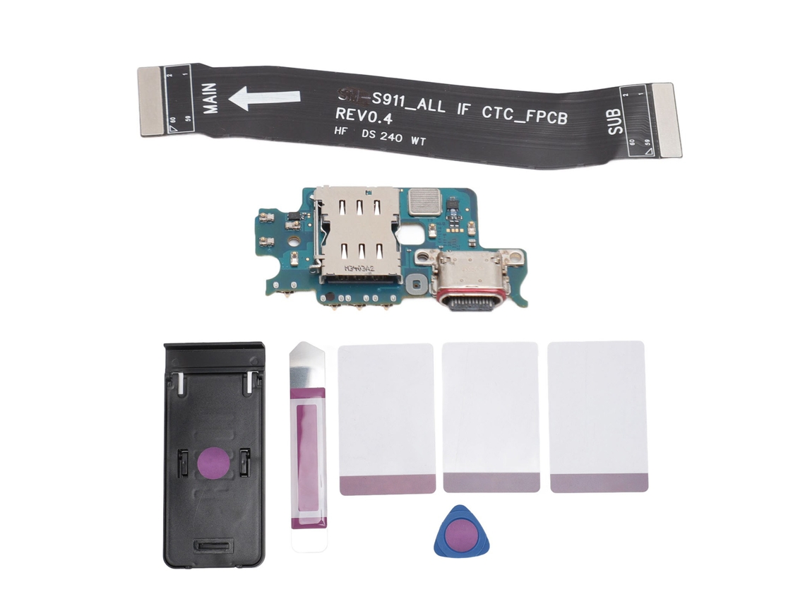 Cable Flexible Conector De Base Para Reparación Del Puerto Usb C Del Galaxy S23 Sm-s911u (ee. Uu.) Con Kit De Herramientas