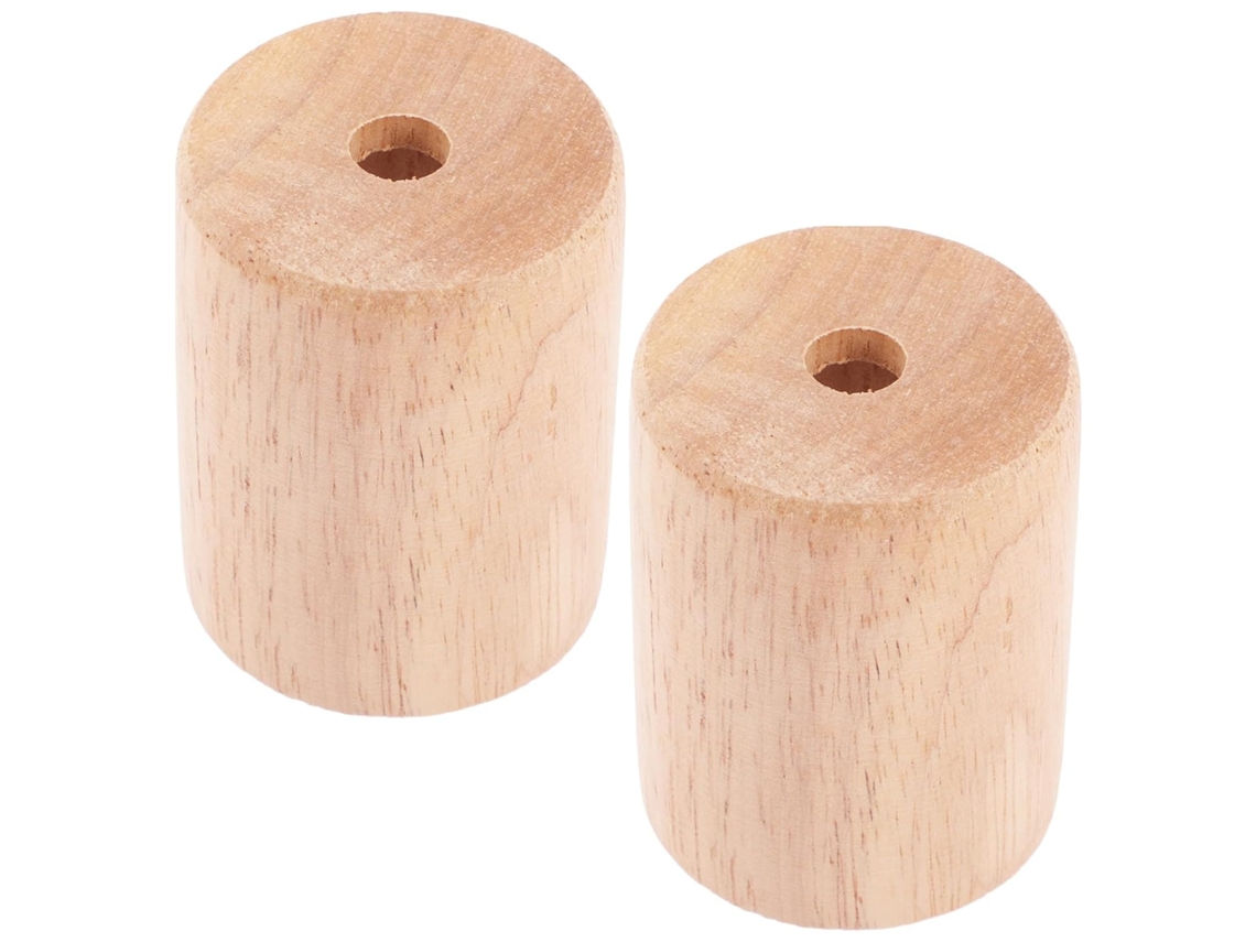 Base De Madeira Maciça Para Candeeiro De Mesa E27, Conjunto De 2, Base Redonda E Quadrada.