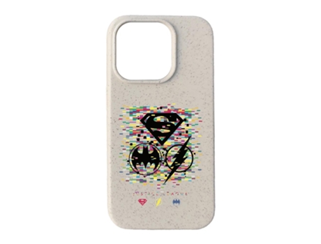 Funda Oficial Dc Comics Liga La Justicia Símbolos Píxeles Warner Bros Compostable para iPhone 15 Pro PHONECASES3D