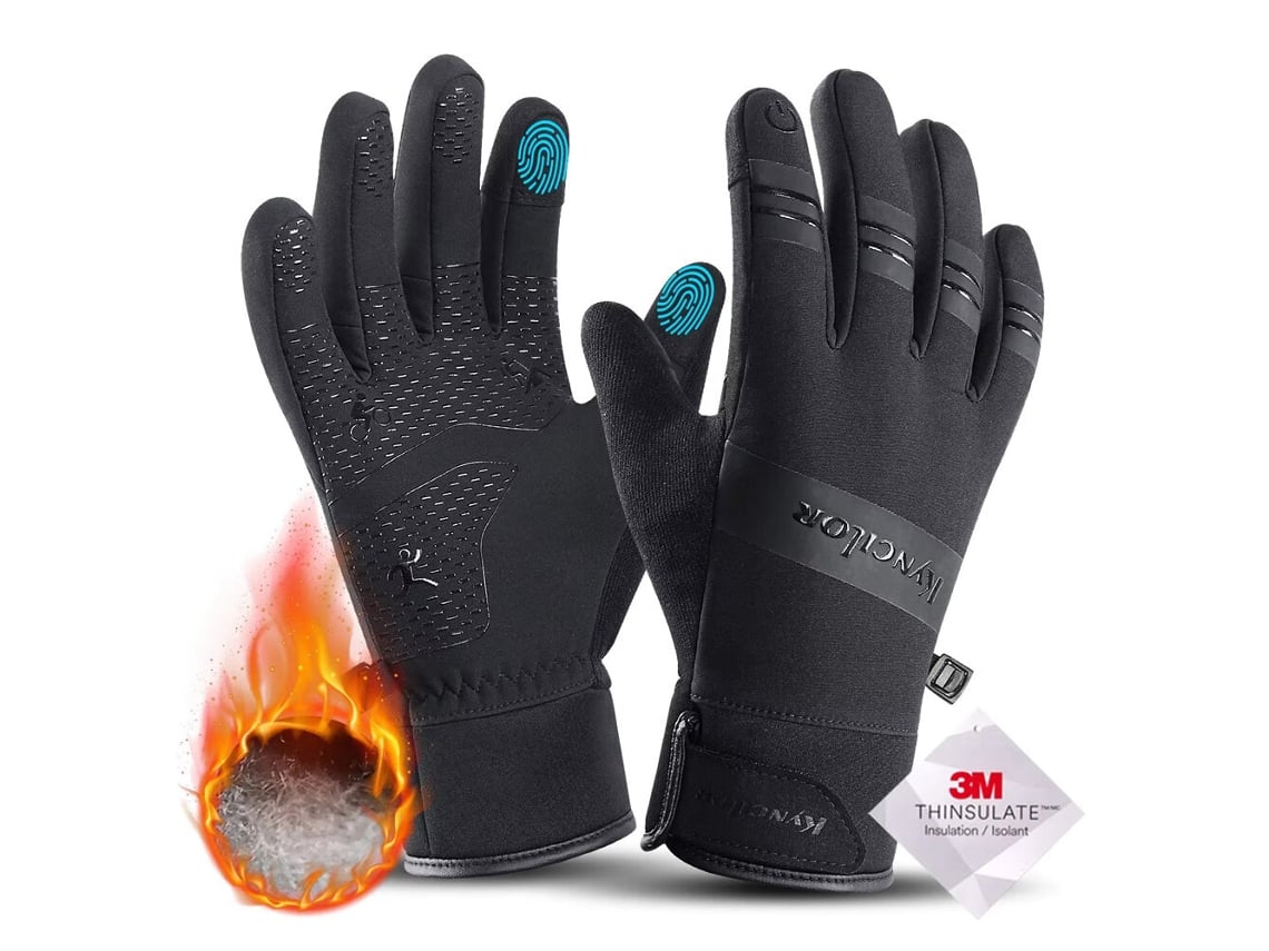 Guantes de ciclismo G Xanes negros, gruesos, impermeables 3M, compatibles con pantallas táctiles, forrados de lana, para motociclismo y deportes al aire libre.