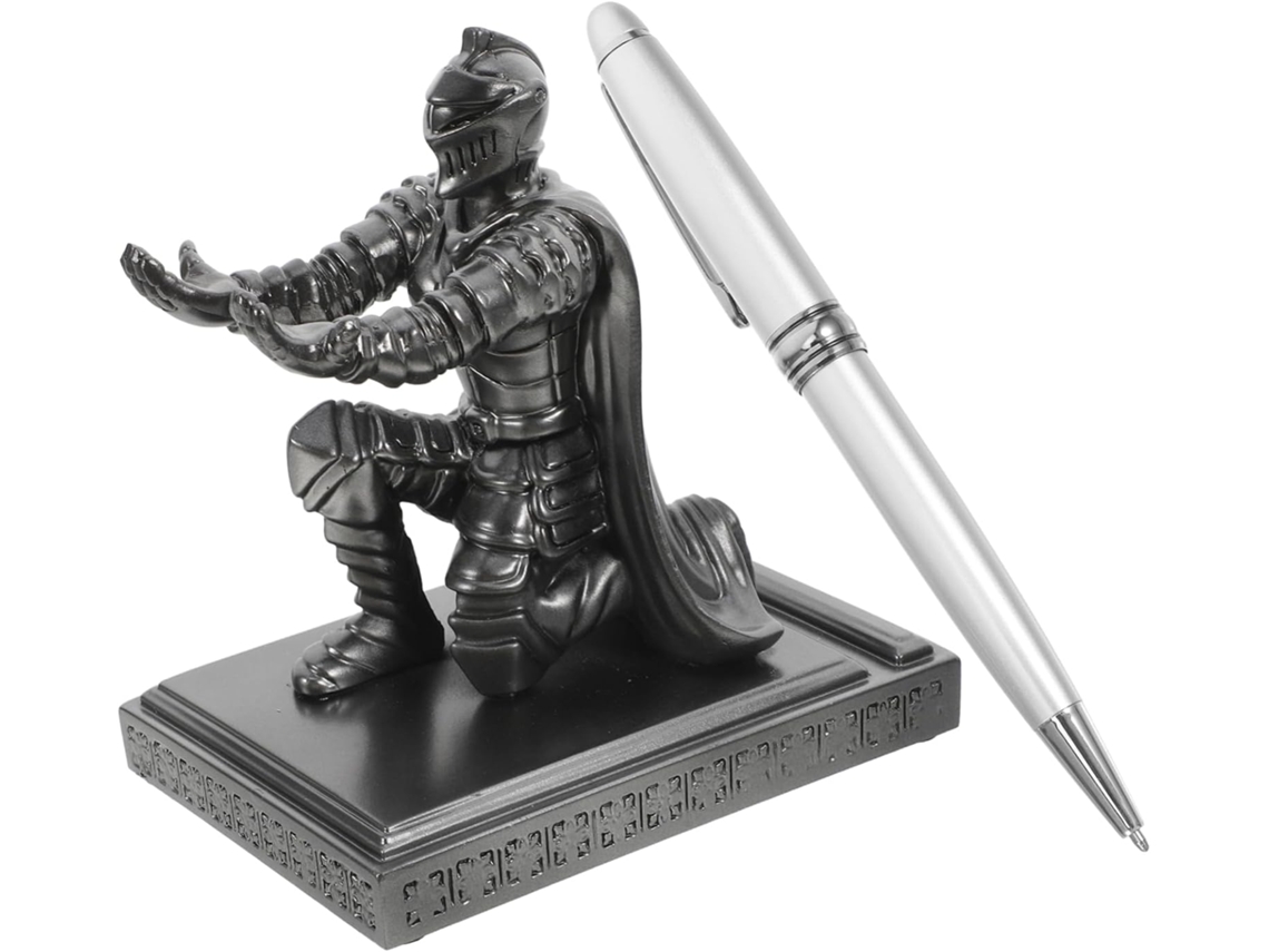 Portalápices Vertical De Resina Resistente Knight, Soporte Decorativo Para Bolígrafos De Escritorio