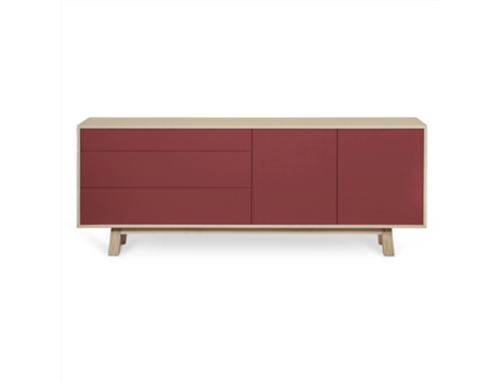 Aparador Bajo MON PETIT MEUBLE FRANÇAIS con 2 Puertas y 3 Cajones (Tabaco de Ruca - Madera - 200 x 77 x 46 cm)