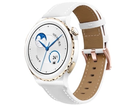 Correa de reloj inteligente para Garmin Venu/SQ/SQ2/Venu 2 Plus de 20 mm con hebilla de cuero genuino en oro rosa (blanco)