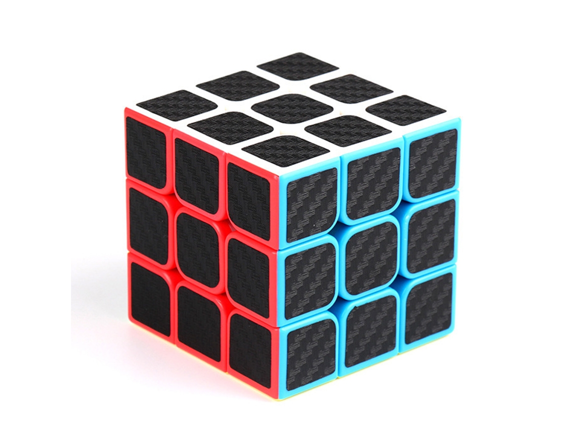 Cubo Mágico De Abs Con Pegatinas De Fibra De Carbono 3x3x3, Tamaño 5,6 Cm, Para Principiantes Y Profesionales.