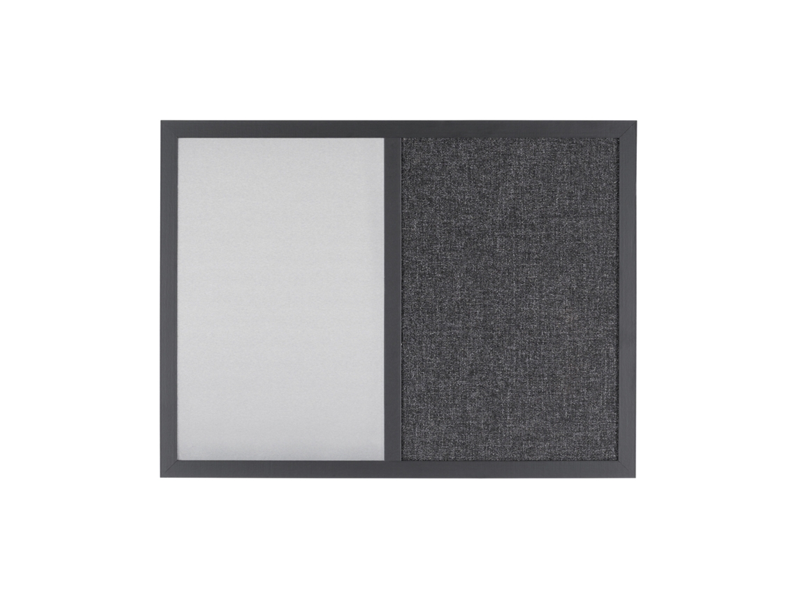 Bi-office Black Shadow - Pizarra Combinada De Doble Uso, Pizarra Magnética Y Tablón De Tela Gris Claro, 60 X 45 Cm