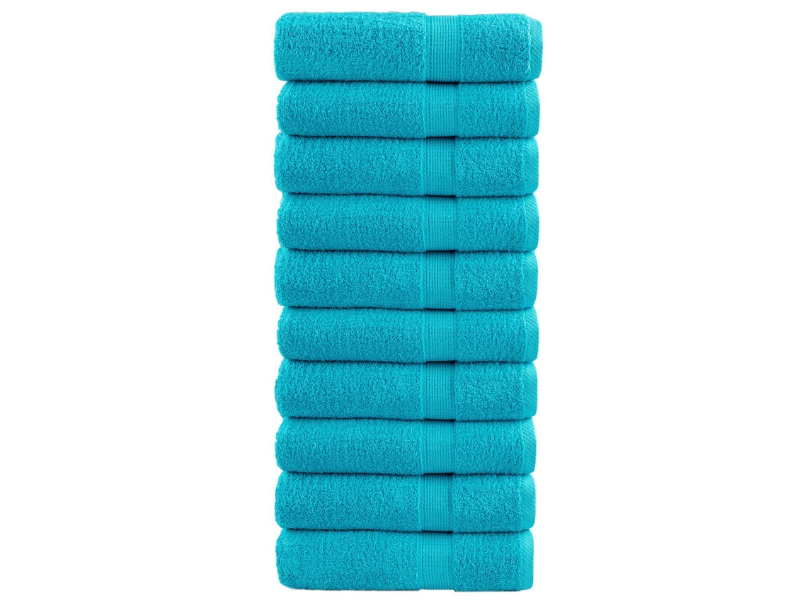 Toallas De Mano Solund 10 Unidades Turquesa 50x100 Cm 600 Gsm Wsd361127