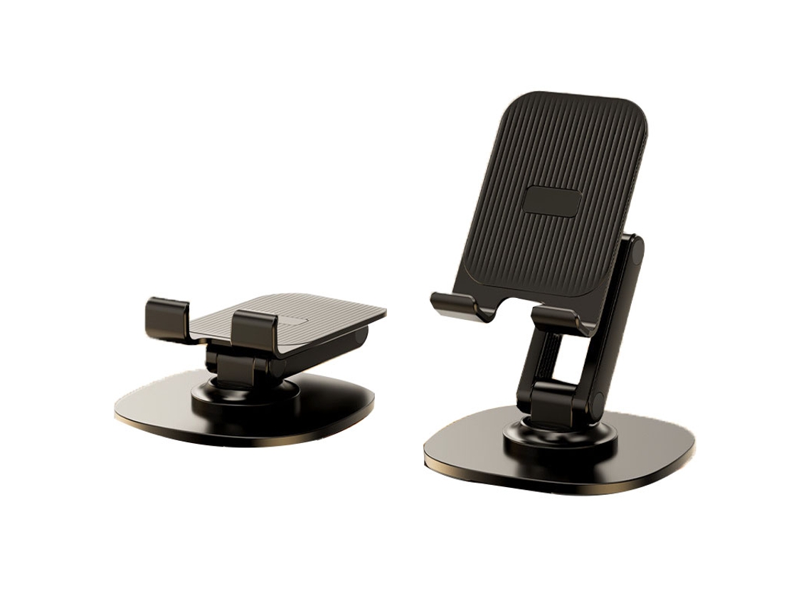 Soporte De Escritorio Plegable, Giratorio Y Ajustable Para Teléfono, Portátil, Para El Hogar Y Los Viajes - Negro
