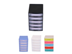 Cajonera Guadiana Multiusos Torre Sobremesa Organizador Negro 5 Cajones