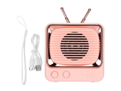 Alto-falante Bt 5.0 Portátil Leve Mini Design Retrô Em Forma De Tv Estilo Clássico Rosa Com Som Hifi