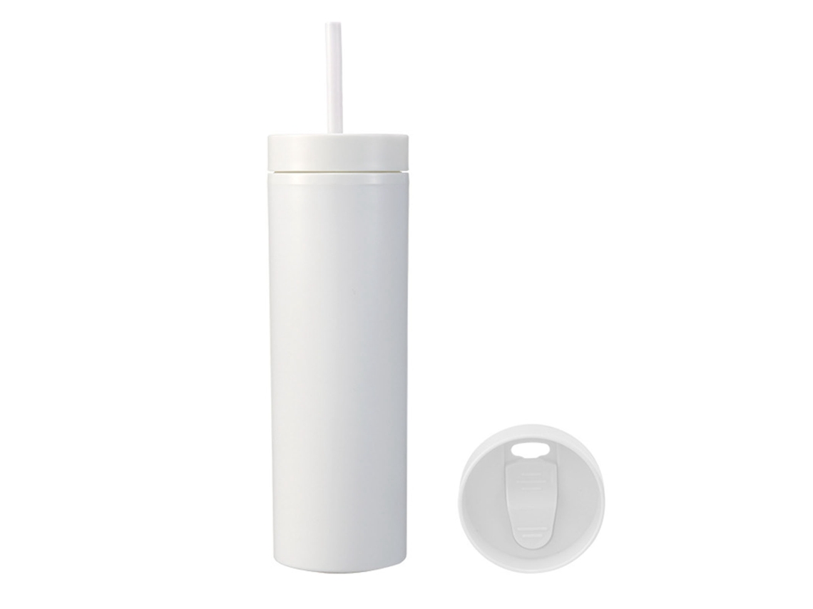 Vasos de plástico de 16 oz con tapa y pajita, acabado mate, ideales para deportes al aire libre.