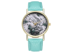 Reloj De Pulsera De Moda Para Mujer Con Correa De Piel Sintética Y Esfera Para Selfies (menta)