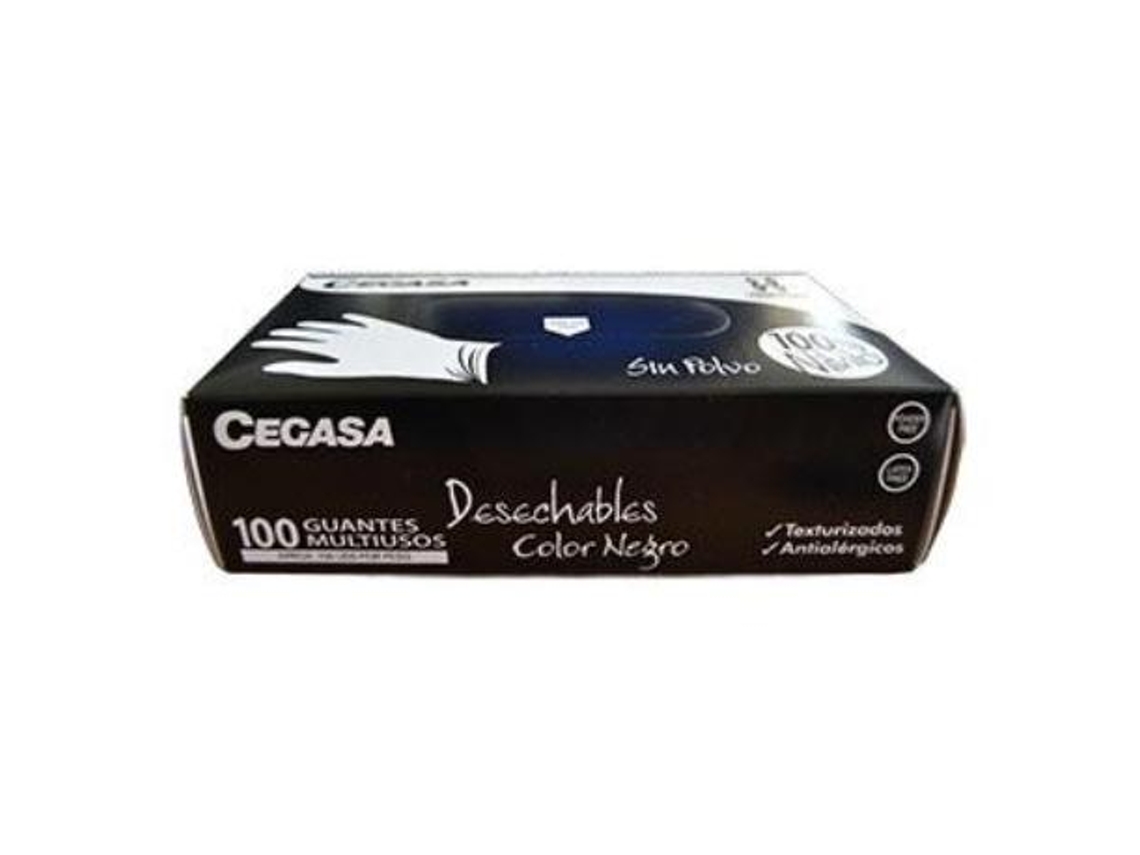 Guante nitrilo desechable negro t7-7.5 sin polvo c-100