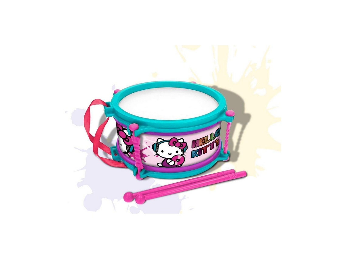 Instrumento Musical HELLO KITTY Tambor azul y rosa 16 cm (Edad Mínima Recomendada: 3 años)