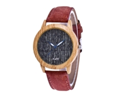 Reloj De Pulsera De Denim Moda Para Mujer De Cuarzo Ocio Café