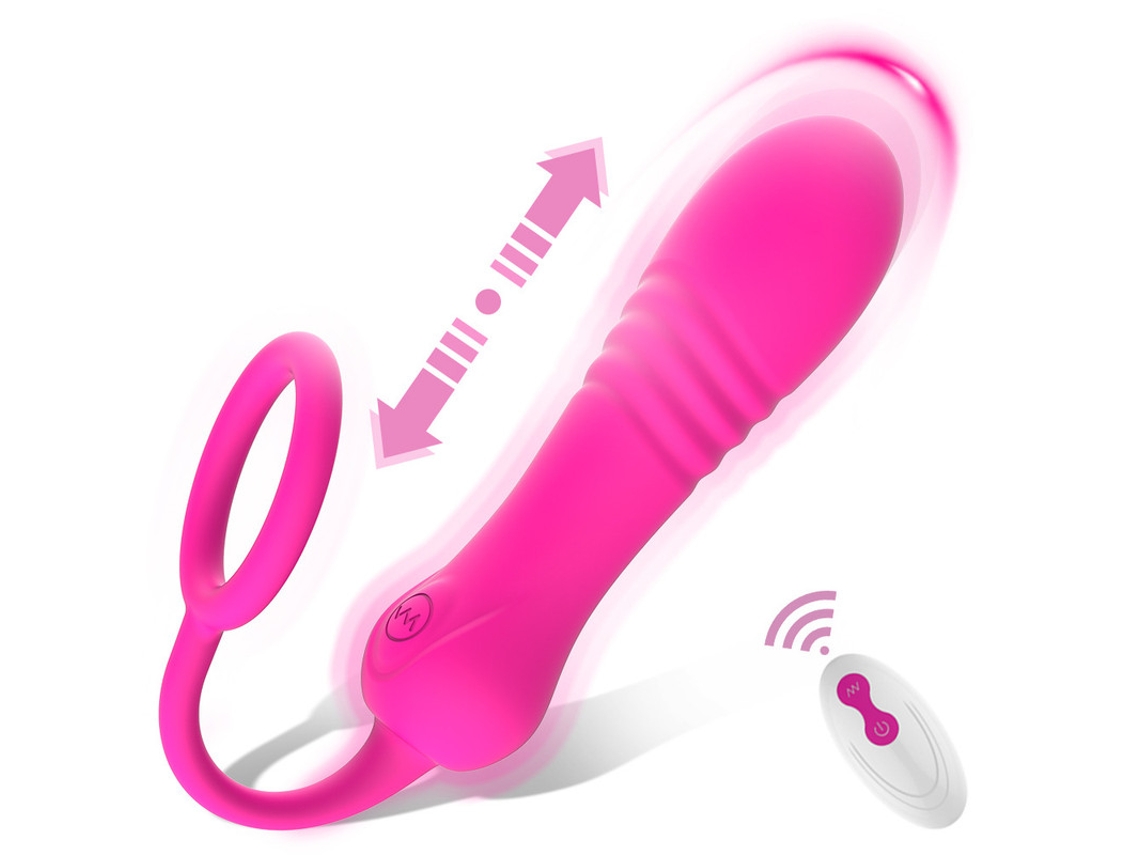 Vibrador De Masaje Telescpico Remoto Inalmbrico Con 8 Modos Para Mujeres (rosa Roja)
