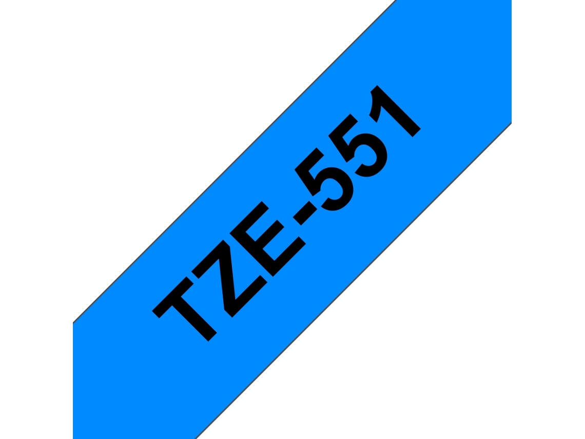 Cinta laminada Compatible Brother Tze551 Texto Negro / Fondo Azul 24Mm X 8M